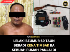 LELAKI BEUMUR 69 TAUN BEBADI KENA TIMBAK BA SEBUAH RUMAH PANJAI DI JULAU