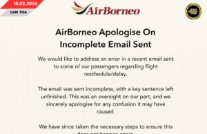 AIRBORNEO MINTA AMPUN EMAIL DI ANJUNG KE ENDA TEMBU