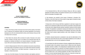 SARAWAK NGEMAI PETISYEN BA KORT PERINTAH BESAI BEKAUL AKTA PETROLEUM