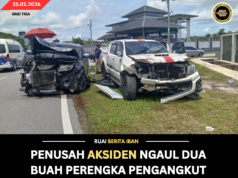 PENUSAH AKSIDEN NGAUL DUA BUAH PERENGKA PENGANGKUT TIGA IKU LELAKI BAKAL MIMIT
