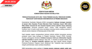 Nadai dikelaung, KKM ngambi atur terit ngagai staf nginsap ba premis pemakai