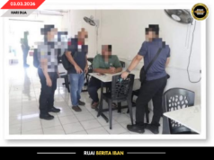 SIKU LELAKI DITANGKAP KETEGAL DIPELABA BISI KAUL BEJUDI ONLINE DI BAU