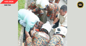 SEBUAH MOTOSIKAL LABUH KE PARIT BA PETRONAS LUTONG, MANSA MUJUR DISELAMAT