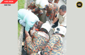 SEBUAH MOTOSIKAL LABUH KE PARIT BA PETRONAS LUTONG, MANSA MUJUR DISELAMAT