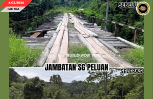 JEMATAN SUNGAI PELUAN TEMBU MERUAN, MERI PENGUNTUNG NGAGAI KOMUNITI MENUA PESISIR
