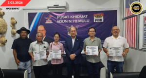 ADUN MULU NERIMA PENEMUAI GEREMPUNG KOMUNITI, NYUAKA ‘PLAK PROJEK’ PPRMS ENGGAU UNIFOR DI MIRI