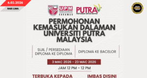 UPM DIATU BENUNG MUKA PEMINTA MUNGKUR PROGRAM SETIPIKIT, RENGGAT DIPLOMA ENGGAU BACELOR