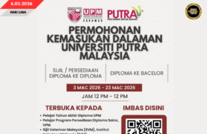 UPM DIATU BENUNG MUKA PEMINTA MUNGKUR PROGRAM SETIPIKIT, RENGGAT DIPLOMA ENGGAU BACELOR