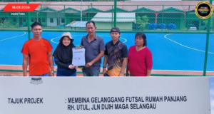 GELANGGANG FUTSAL RH. UTUL UDAH TEMBU, BUKTI PENGERANSING GIRA NEGAPKA PENGERAI ENGGAU NEMPA KAUL KOMUNITI