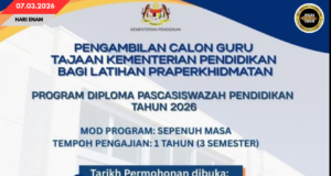 PEMINTA NGAMBI CHALUN PENGAJAR PDPP 2026 DEKA DIBUKA BERENGKAH 9 MAC 2026