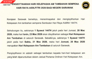 KEMISI TAMBAH UNGKUP AIDILFITRI 2026 BAGI NEGERI SARAWAK