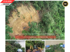 PENUSAH TANAH TUSUR KE NYADI NGERUGA TIGA BUAH RUMAH BA KAMPUNG BUKIT KOTA