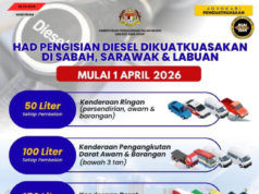 Sekat Ngisi Minyak Diesel Diteritka Berengkah 1 April ba Sabah, Sarawak Enggau Labuan