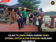 LELAKI TI LEMAS PERAU KARAM UDAH DITEMU, DATUK ALVIN RUNGGAH NGELAWA SIDA SEBILIK