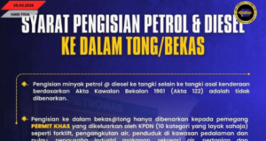 Syarat ngisi petrol enggau diesel ngagai tong tauka gilin
