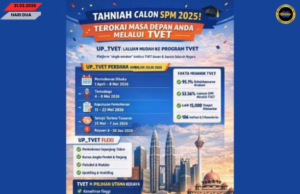 15,000 penuduk belajarka TVET diberi, peminta dibuka pagila nyetukka 8 MEI