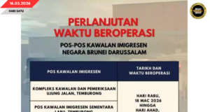 JAM OPERASYEN POS BEJAGA IMIGRESEN DILANJAR BERENGKAH ARI 18-29 MAC 2026