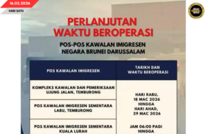 JAM OPERASYEN POS BEJAGA IMIGRESEN DILANJAR BERENGKAH ARI 18-29 MAC 2026