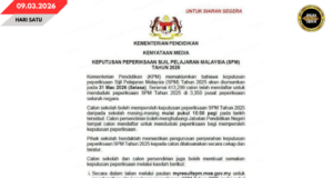 413,299 CHALUN NGAMBI PERESA SPM 2025, PEMUTUS DEKA DIPADAH KENA 31 MAC 2026