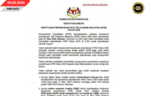413,299 CHALUN NGAMBI PERESA SPM 2025, PEMUTUS DEKA DIPADAH KENA 31 MAC 2026