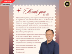 DATUK HENRY HARRY JINEP MERI TERIMA KASIH NGAGAI PDRM BINTULU