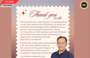 DATUK HENRY HARRY JINEP MERI TERIMA KASIH NGAGAI PDRM BINTULU