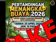 Poster pekit nangkap baya nya pelesu, SFC nyangkal sereta meri jaku tangkan ti terit