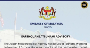 Tanah berenyang 7.5 magnitud ngemansutka gerah tsunami, rayat Malaysia dipinta bejaga-jaga