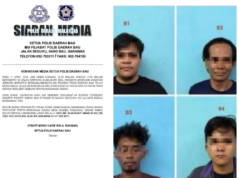 Empat iku lelaki ditan dipelabaka bekaul enggau penyalah dadah di Bau