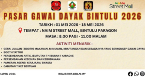 Pasar Gawai Dayak Bintulu 2026 ngerichahka pengerami mandangka pesaka budaya menua tu