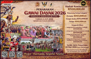 Pengawa bejalai bebala mayuh Gawai Dayak Betong nyendiaka perais besai, penyereta dibuka pechuma.