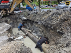 Pengawa ngemanahka paip tembu tumu, bekal ai ba Batu Kawa-Matang dipulaika berenggat