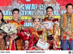 Vanessa Serawa Suel menggi gelar Kumang Sarawak 2026