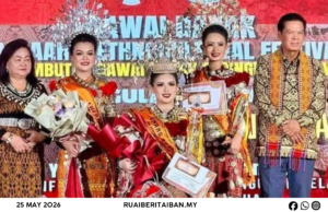Vanessa Serawa Suel menggi gelar Kumang Sarawak 2026
