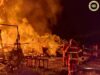 Lima buah dampa angus di Sungai Plan demalam