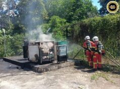 Genset menara telekomunikasyen ba rumah panjai Nanga Ajau angus