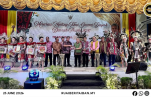 Pekit Keling enggau Kumang ngerichahka Pengerami Ngiling Tikai Gawai Dayak 2026 Pelilih Pantu