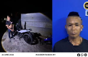 Saspek ditangkap ketegal enchuri sebuah Mutosikal