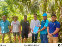 Pengawa nyerahka taba projek ngemanahka jalai ngagai pendam Rumah Panjai Lingit, Anyut