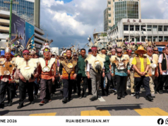 114 buah kontinjen nyereta pengawa bejalai “Niti Daun” beserimbai enggau Gawai Dayak Sarawak 2026