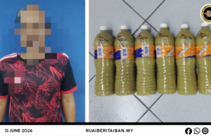 Siku lelaki ditangkap ketegal bisi kaul enggau pengawa nyual ai ketum