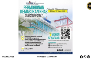UNIMAS Muka Peminta Masuk Ijazah Sarjana Muda Sesi 2026/2027 Ungkup Peranak Asal Sarawak
