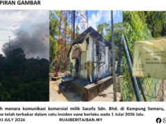 Menara komunikasyen komersial ba Kampung Semaru, Padawan angus, MCMC ngambi atur enggau lengkas