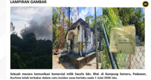 Menara komunikasyen komersial ba Kampung Semaru, Padawan angus, MCMC ngambi atur enggau lengkas