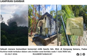 Menara komunikasyen komersial ba Kampung Semaru, Padawan angus, MCMC ngambi atur enggau lengkas