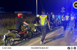 IPD Meradong chakah bejalaika operasyen ngelaban aktiviti lumba enggau ngubah mutosikal
